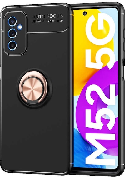 Zore Galaxy Uyumlu M52 Kılıf Ravel Silikon Kapak - Siyah-rose Gold Siyah-rose Gold