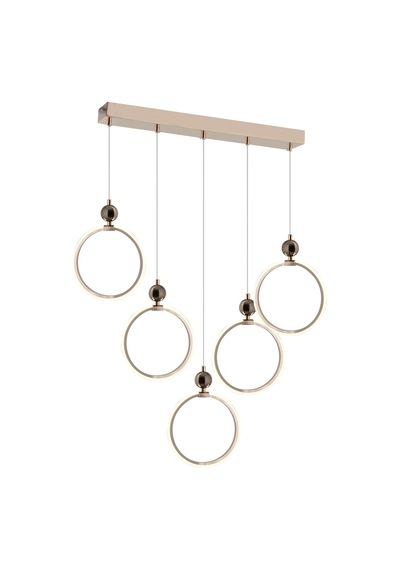 Ld 073 5s Model Gold 3 Renkli Salon Ve Oturma Odası İçin İdeal Alüminyum Avize, 60x70 Gold