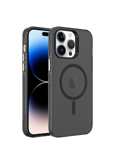 Apple Uyumlu iPhone 14 Pro Kılıf Zore M-safe Şarj Özellikli Buzlu Transparan C-pro Sert Kapak