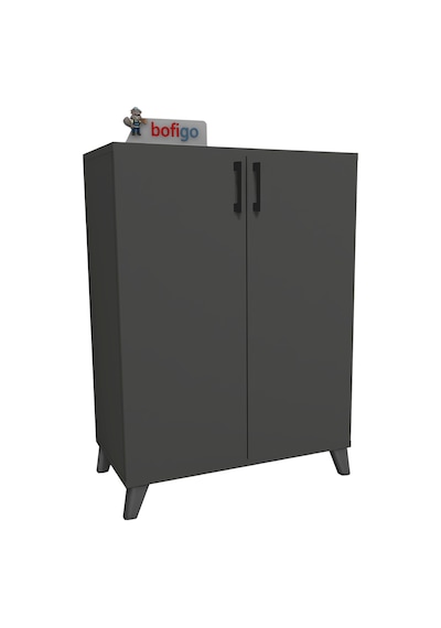 Bofigo 4 Raflı Çok Amaçlı Dolap Çok Amaçlı Mutfak Dolabı Banyo Dolabı Ceren Antrasit