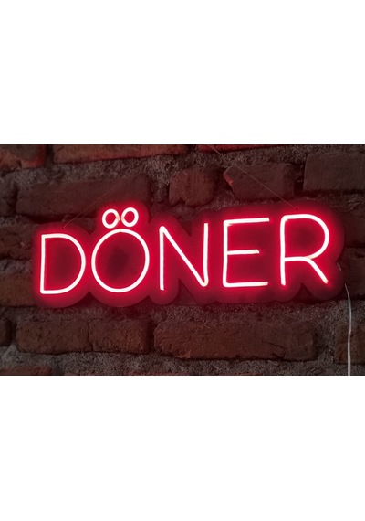 Döner Neon Ledli Duvar Aydınlatması Siyah