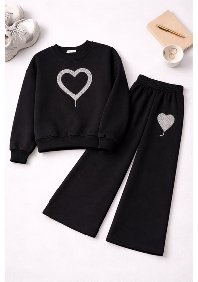 Melamour Kids Kız Çocuk 3 İplik Şardonlu Taş Baskı Detaylı Alt Üst Eşofman Takımı Çok Renkli Melamour Kids Kız Çocuk 3 İplik Şardonlu Taş Baskı Detaylı Alt Üst Eşofman Takımı Çok Renkli