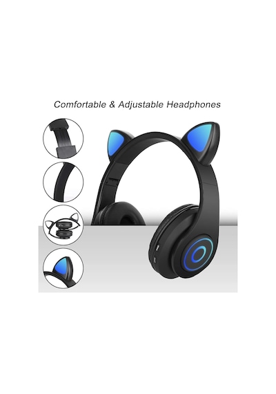 Kedili Kablosuz Bluetooth Kulaklık Led Işıklı Mikrofonlu Raydolu Fm Çocuk Kulaklığı, Kulak Üstü Sevimli Kedi Kulaklık Led Işıklı Katlanabilir Kablosuz Kulaklık Okul/tablet/pc/telefon Siyah Kedili Kablosuz Bluetooth Kulaklık Led Işıklı Mikrofonlu Raydolu Fm Çocuk Kulaklığı, Kulak Üstü Sevimli Kedi Kulaklık Led Işıklı Katlanabilir Kablosuz Kulaklık Okul/tablet/pc/telefon Siyah