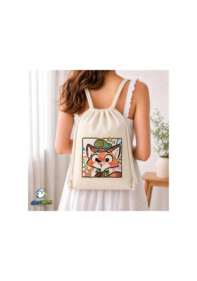 Ghostbastır Design Zootropolis Büzgülü Keten Çanta C385 Bej