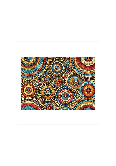 Renkli Mandala Çizimi Art Mdf Poster