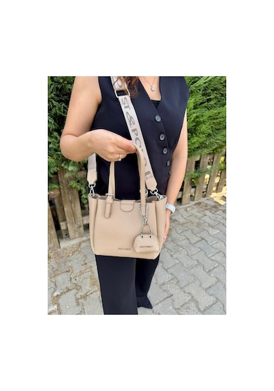 Just Polo Kadın Yeni Sezon 3 Bölmeli Yumuşak Deri Lüks Ve Şık Dokunuş El & Omuz Çantası Shoulder Bag Bej 09602124