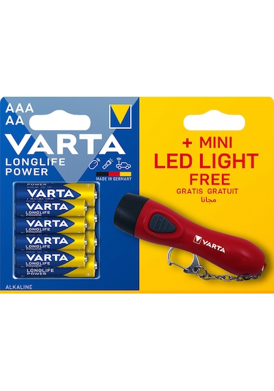 Varta Longlife Power 4 İnce + 4 Kalem Pil + Fener  2 Adet