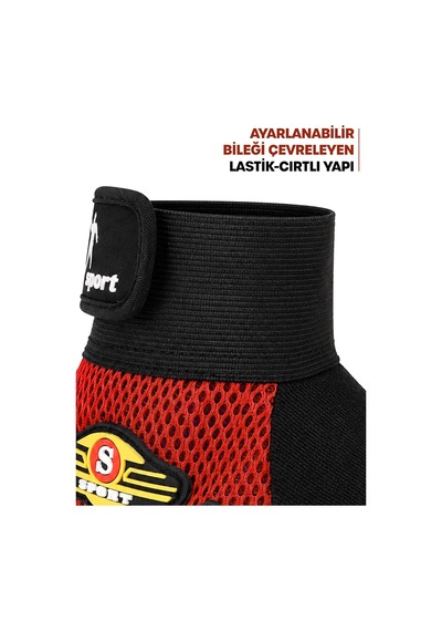 M Beden Kesik Yarım Fitness Gym Ağırlık Kaldırma Spor Eldiveni Unisex Bisiklet Eldiveni Kırmızı 115 Genel