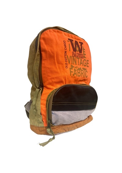 Old Cotton Cargo Kaliteli Tek Bölmeli Vintage Disayn Günlük Gezi Spor Okul Sırt Çantası Patchwork Komor 29x42cm Turuncu Old Cotton Cargo Kaliteli Tek Bölmeli Vintage Disayn Günlük Gezi Spor Okul Sırt Çantası Patchwork Komor 29x42cm Turuncu