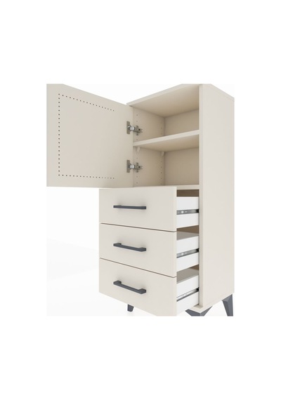 Arges Komodin 2 Raflı 3 Çekmeceli Tek Kapaklı 44x30x106 Aytaşı-aytaşı Aytası