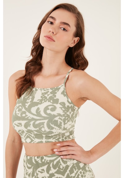 Lela Slim Fit Ip Askılı Yırtmaçlı Midi Alt-Üst Bayan Takım 5865726 Olive