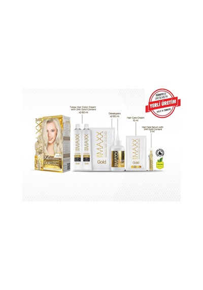Gold Serisi 24k Altın Parçacıklı Serum İle 1 Kutu 2 X 50 Ml Ve Geliştiriciler Saç Boyası Platin Sarısı 0.1