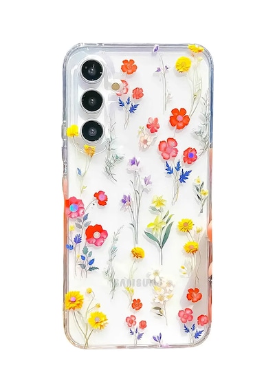 Samsung Galaxy Uyumlu S23 Kılıf Solmayan Imd Baskı Desenli, Şeffaf Tpu+pc Botanik Kapak