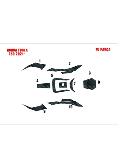 Forza 750 2021- 10 Parça Tank Pad Ve Grenaj Kaplama Siyah 17480076