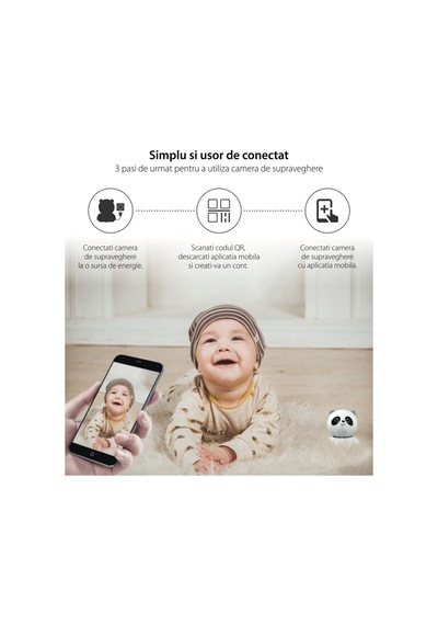 Panda Görünümlü 360 1080p Ip Güvenlik Kamerası Gece Görüşlü Bebek Bakıcı Ip Wifi Kamerası