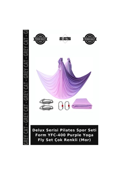 Delux Serisi Pilates Spor Seti Form Yfc-400 Purple Yoga Fly Set Çok Renkli Mor