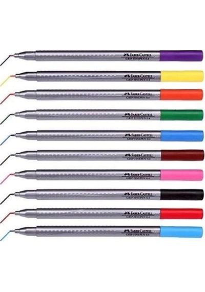 Faber Castell Grip Finepen 10 Farklı Renk 0,4 Mm Keçe Uçlu Kalem 15