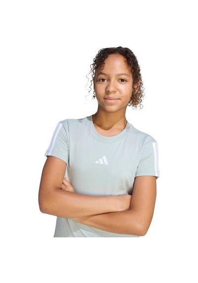 Adidas Essentials Çocuk Yeşil Yuvarlak Yaka Tişört Yeşil