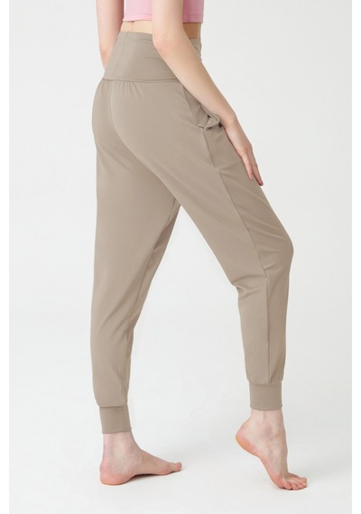 Los Ojos Vizon Beli Lastikli Şalvar Görünümlü Harem Pantolon Yoga Joggers Vizon Vizon