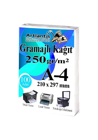 A4 Gramajlı Fotokopi Kağıdı 100 Adet 250 Gr Sertifika Kağıdı Kalın Kağıt Baskı Tüm Yazıcılara Uyumlu 21x29.7cm Ofis Büro