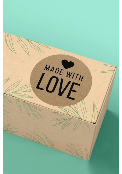 Made With Love Kraft Kargo Sticker 3x3cm St2149 Çok Renkli