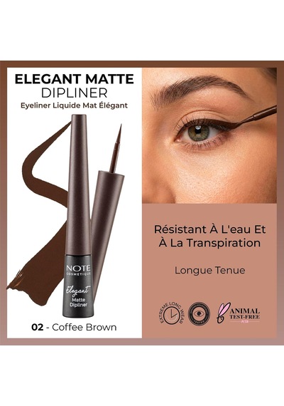 Cosmetics Elegant Matte Dipliner Waterproof Kahverengi, 02 Coffee Brown Diğer