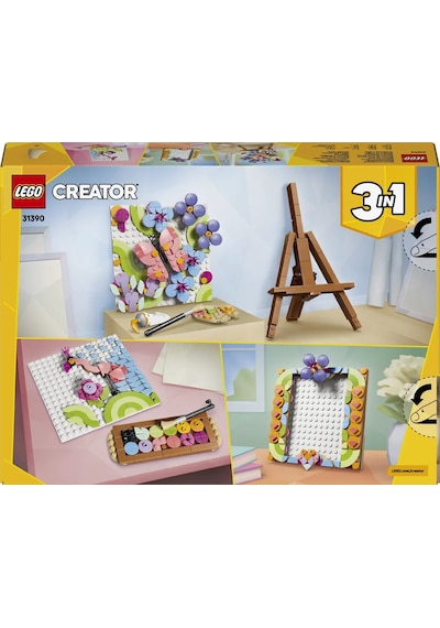 LEGO® Creator 3’ü 1 arada Çiçekli Tablo 31390 - 8+ Yaş için Çerçeve veya Palet ve Resim Olabilen Oyuncak Yapım Seti (348 Parça)