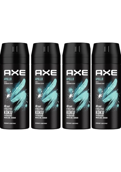 Axe Apollo Sage&Caderwood Erkek Sprey Deodorant 4 x 150 ML