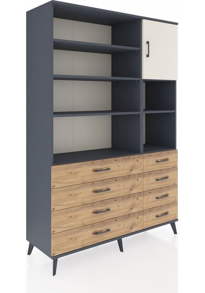 Hyperion Dolap 8 Raflı 8 Çekmeceli Tek Kapaklı 132x44x195 Antrasit-aytaşı/çam Aytası/atlas Çam Hyperion Dolap 8 Raflı 8 Çekmeceli Tek Kapaklı 132x44x195 Antrasit-aytaşı/çam Aytası/atlas Çam