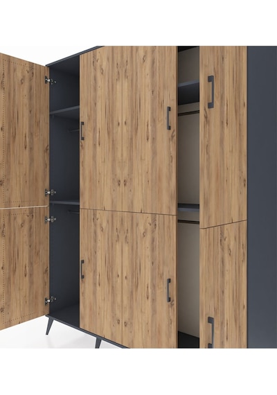 Hyperion Gardrop 4 Raflı 8 Kapaklı 4 Askılı 176x44x221 Antrasit-çam/antrasit Çam/antrasit Hyperion Gardrop 4 Raflı 8 Kapaklı 4 Askılı 176x44x221 Antrasit-çam/antrasit Çam/antrasit