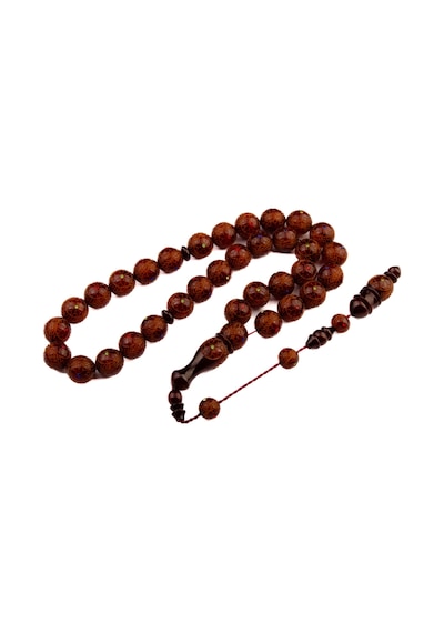 Burhan Sağlam Özel Seri Usta İşi Küre Kesim 15x15 Mm Sıkma Kehribar Sistem Püsküllü Tesbih Bs24690