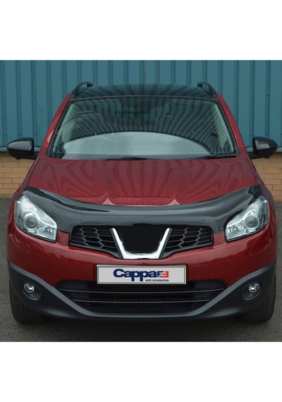 Cappafe Nissan Qashqai Ön Kaput Koruyucu Rüzgarlığı 4mm Akrilik Abs Piano Black 2010-2013