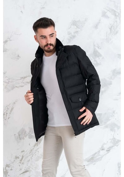 Yaka Kürklü Regular Fit Erkek Şime Mont