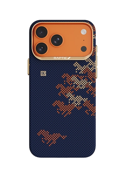 İphone 17 Pro Max Uyumlu Kılıf M-safe Özellikli Raptic Aramid Skin Chivalry Serisi Kapak Lacivert