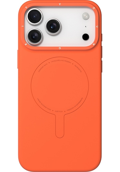 Apple Uyumlu iPhone 17 Pro Max  Kılıf M-safe Şarj Özellikli Youngkit Morandi Serisi Kapak Turuncu Turuncu
