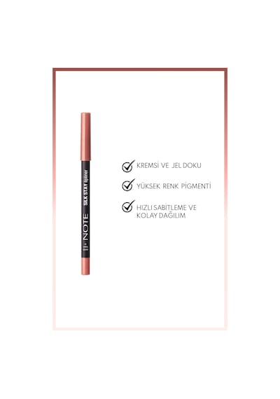 Note Cosmetics Silk Stay Lipliner Suya Dayanıklı İpeksi Dudak Kalemi - 01 Muted Peach - Nude