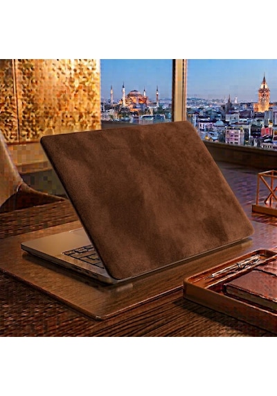Kendinden Yapışkanlı Alcantara Laptop Kaplama 48x30 Cm Süet Doku Arka Kapak Çizilme Önleyici Koruyucu Skin 081 -Mat Açık Kahverengi