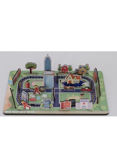 Moon Beavers Benim Şehrim Ahşap Puzzle 83043,maket Şeklinde Eğitici Puzzle
