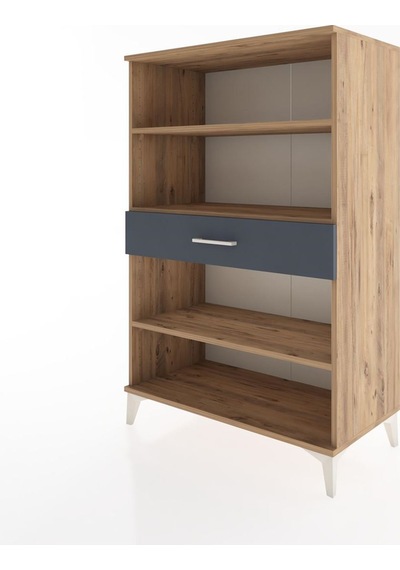 Hyperion Dolap 3 Raflı Tek Çekmeceli 88x44x134 Çam-antrasit Çam