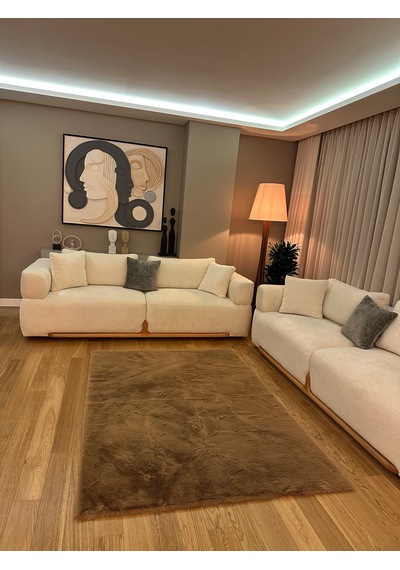 Ultra Soft Kahverengi Yumuşak Dokulu Peluş Halı Dikdörtgen