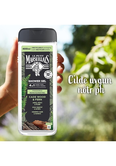 Le Petit Marseillais Men Ardıç Ağacı ve Füjer Duş Jeli 400 ml x2