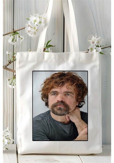 Art Hediye Peter Dinklage Baskılı Bez Çanta Omuz Çantası Kişiye Özel Desen 2 Çok Renkli