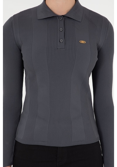 U.S. Polo Assn. Kadın Antrasit Polo Yaka Kazak 50297087-VR006