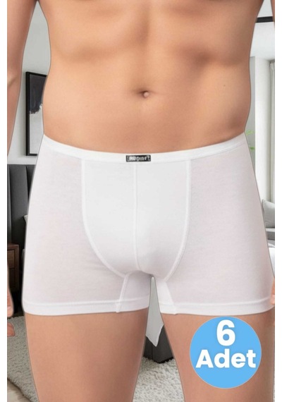 Tezzgelsin Erkek Pamuklu 6'lı Modal Boxer Beyaz