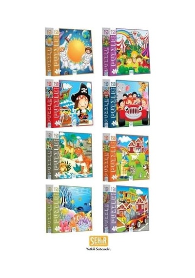 150 Parça Canlı Desenli 34x24cm Çocuk Puzzle Yapboz Serisi Uzay