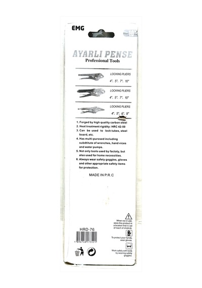 Emg Ayarlı Kilitli Pense Oval 10" İnç