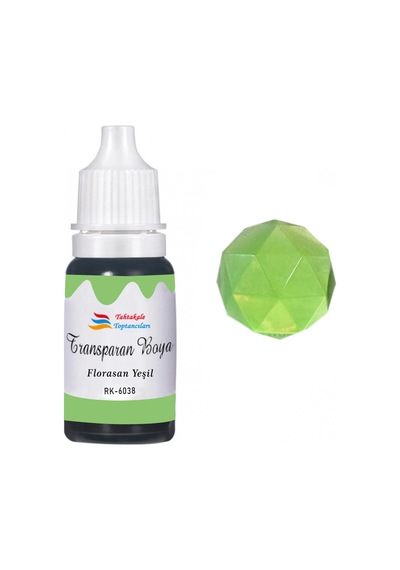 Tahtakale Toptancı Epoksi Reçine Transparan Boya Pigment Şeffaf Epoksi Boyası 20 Ml Floresan Yeşil - 6038