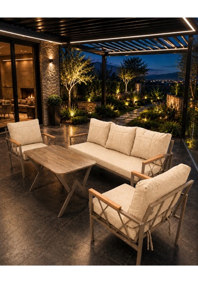 Miray Cappuccino Metal 311 Masalı Krem Balkon Bahçe Oturma Grubu Minderli Metal Bahçe Mobilyası Takımı Miray Cappuccino Metal 311 Masalı Krem Balkon Bahçe Oturma Grubu Minderli Metal Bahçe Mobilyası Takımı
