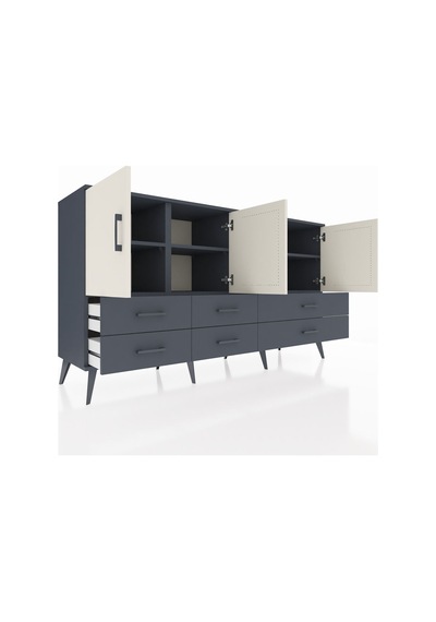 Hyperion Konsol 6 Raflı 6 Çekmeceli 4 Kapaklı 176x44x99 Antrasit- Antrasit-aytaşı/antrasit Hyperion Konsol 6 Raflı 6 Çekmeceli 4 Kapaklı 176x44x99 Antrasit- Antrasit-aytaşı/antrasit