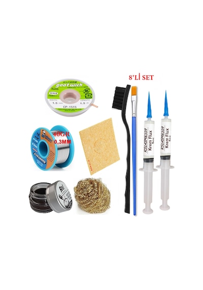 Mechanic Lehim Teli 0,3mm 40gr Havya Uc Temizleyici Rslasm Flux Ve Cp-1515 Lehim Emme Teli Seti2 St05